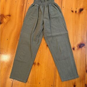 Emme Everyday Transitional Smocked Linen Pant - Size S